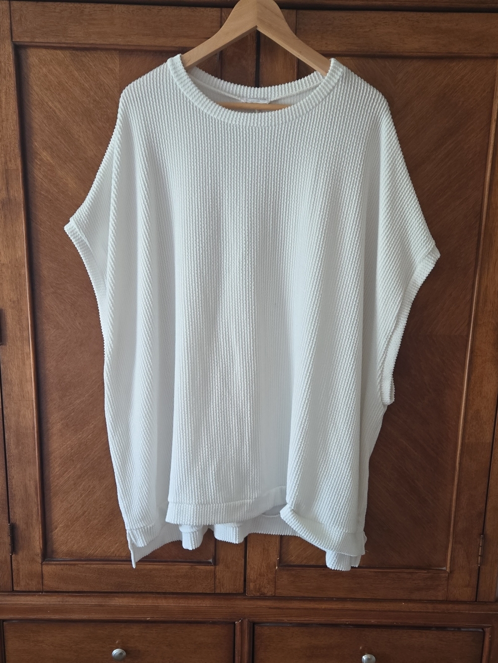 Chic Soul Cream Waffle Knit Dolman Top